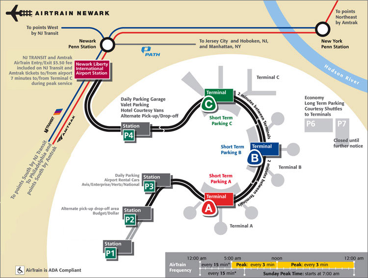 EWR Air Train map.